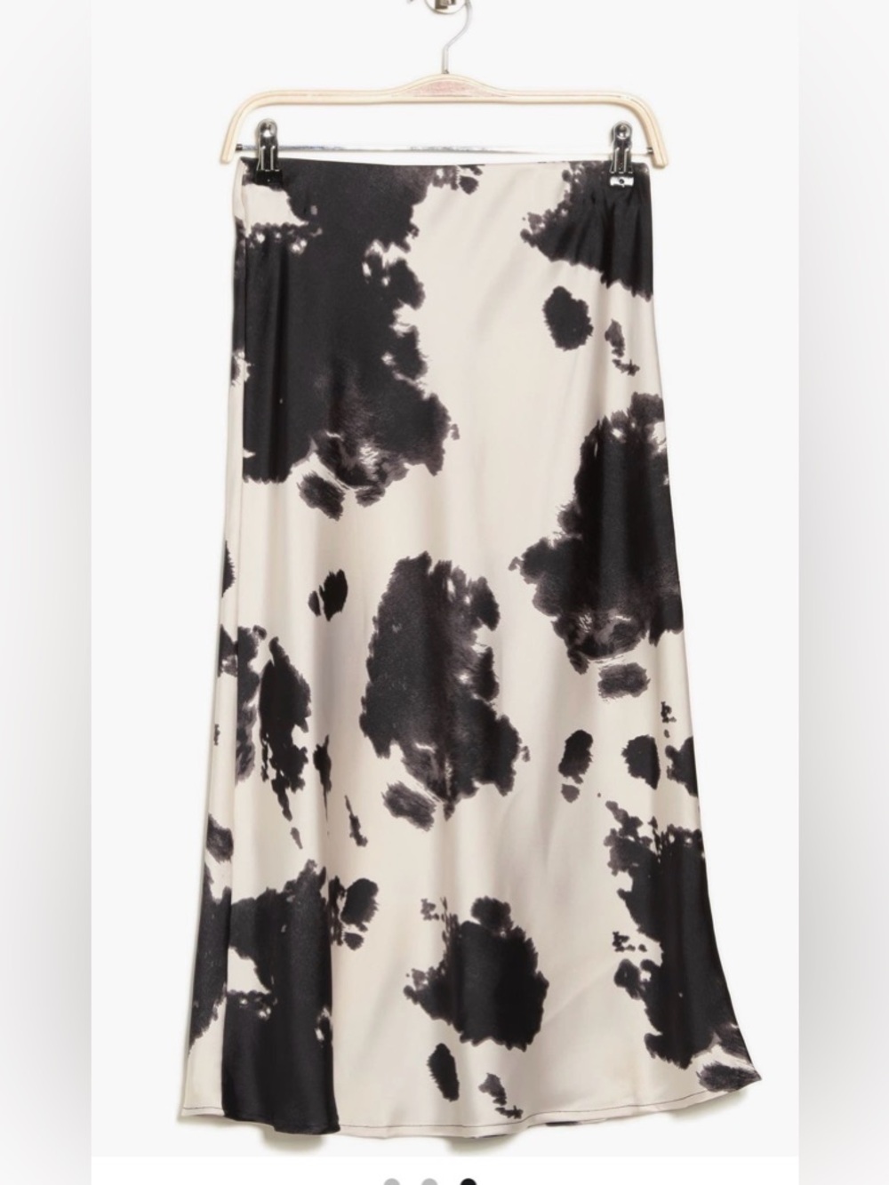Renee C. Black and White Printed Satin Maxi Skirt